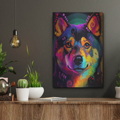  «Shiba Close Up» par Dean Russo, art mural en métal, 12 po x 16 po