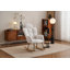 Fauteuil oscillant rembourré, fauteuil d'appoint moderne avec dossier haut et coussin-2028494476