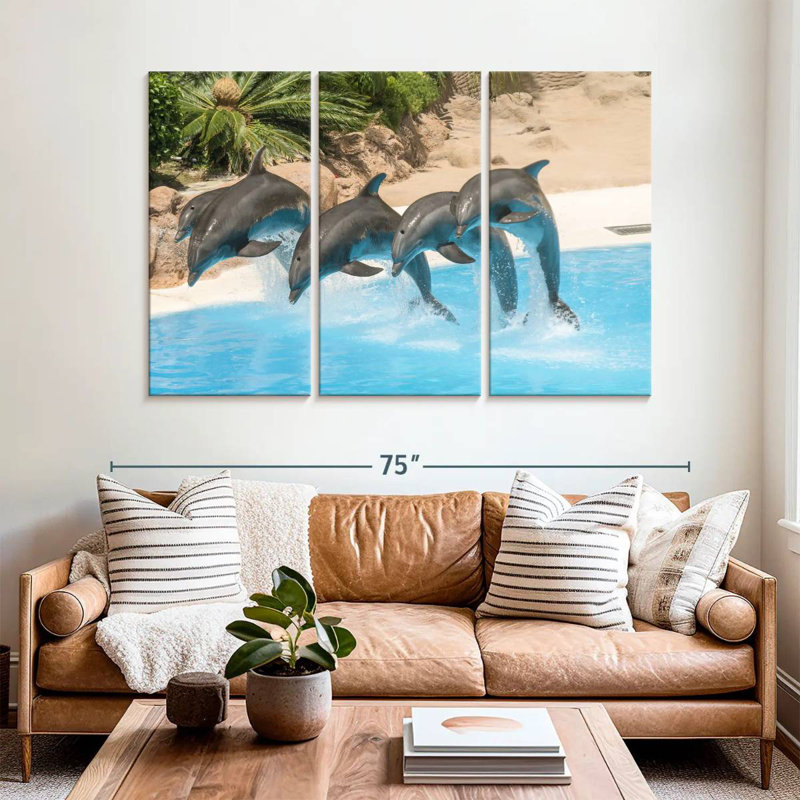 Brampt Synchronized Dolphins, 42" H x 65" W