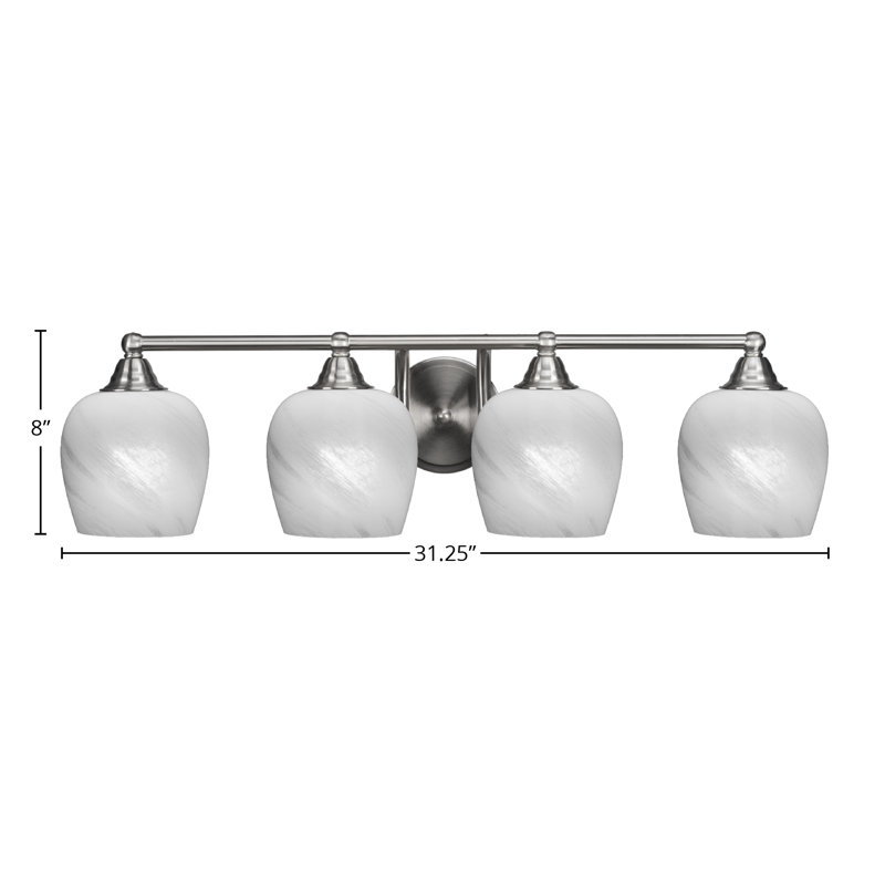Michell 4-Light Bath Bar, Brushed Nickel