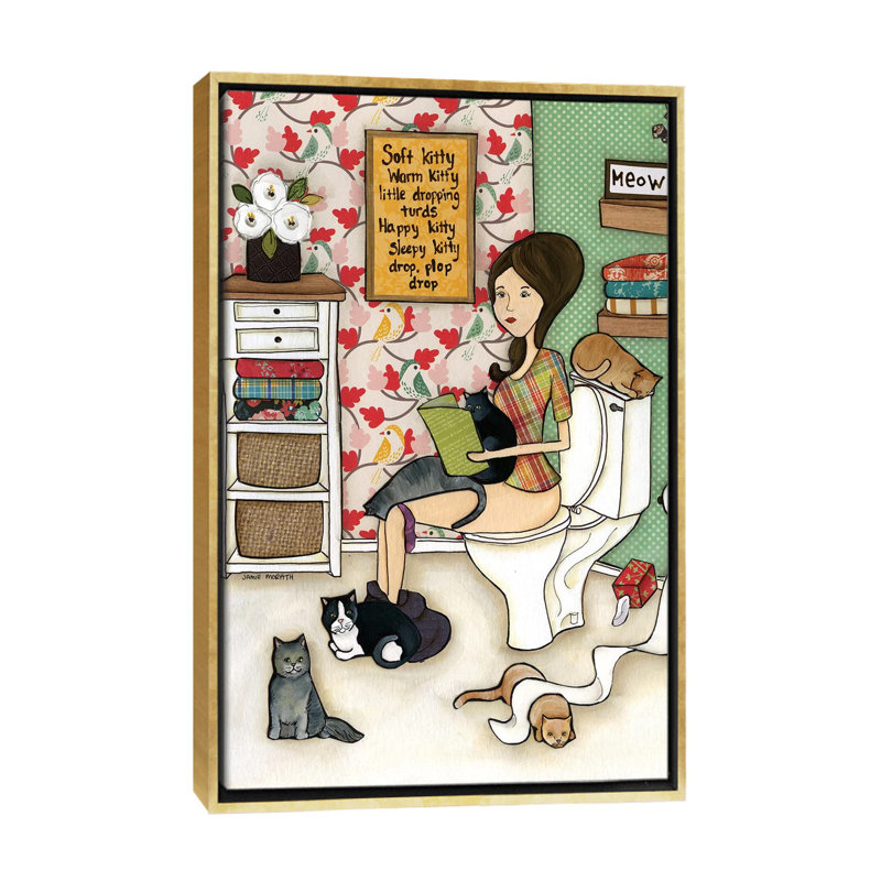Petite Tourse tombant de Jamie Morath-impression, H 60 po x l 40po x P 1,5 po, Toile encadrée d'or, Pas de tapis