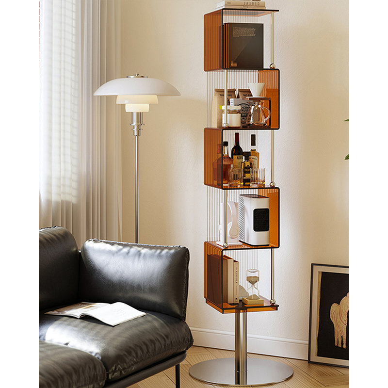 Bibliothèque standard brune moderne en acrylique, Brun
