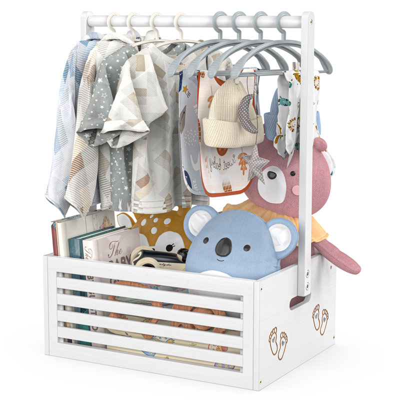 Armoire avec cage de rangement pour bébé Anie, Blanc