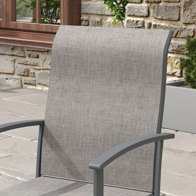 4-Person Outdoor Round Patio Dining Set With Swivel Chairs, Gray