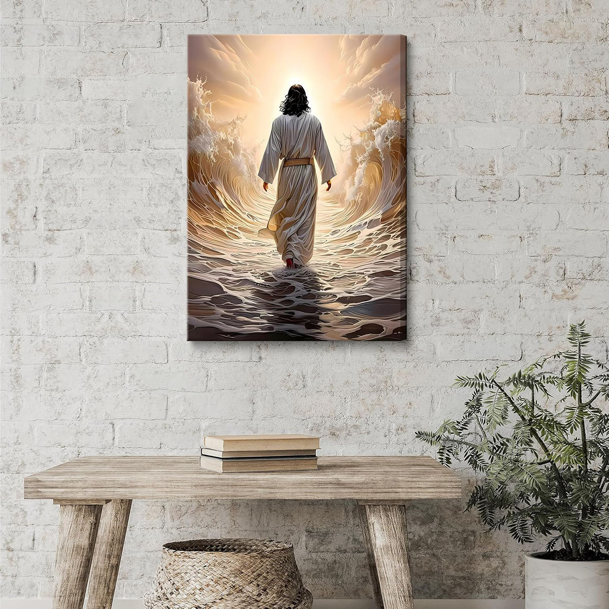 Marlow Home Co. Jesus Walking On Water Canvas Wall Art Spiritual Wall ...