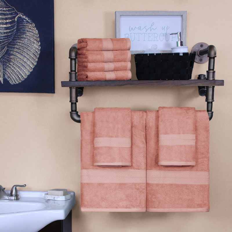 Scholz 8-Piece Cotton Blend Towel Set, Salmon