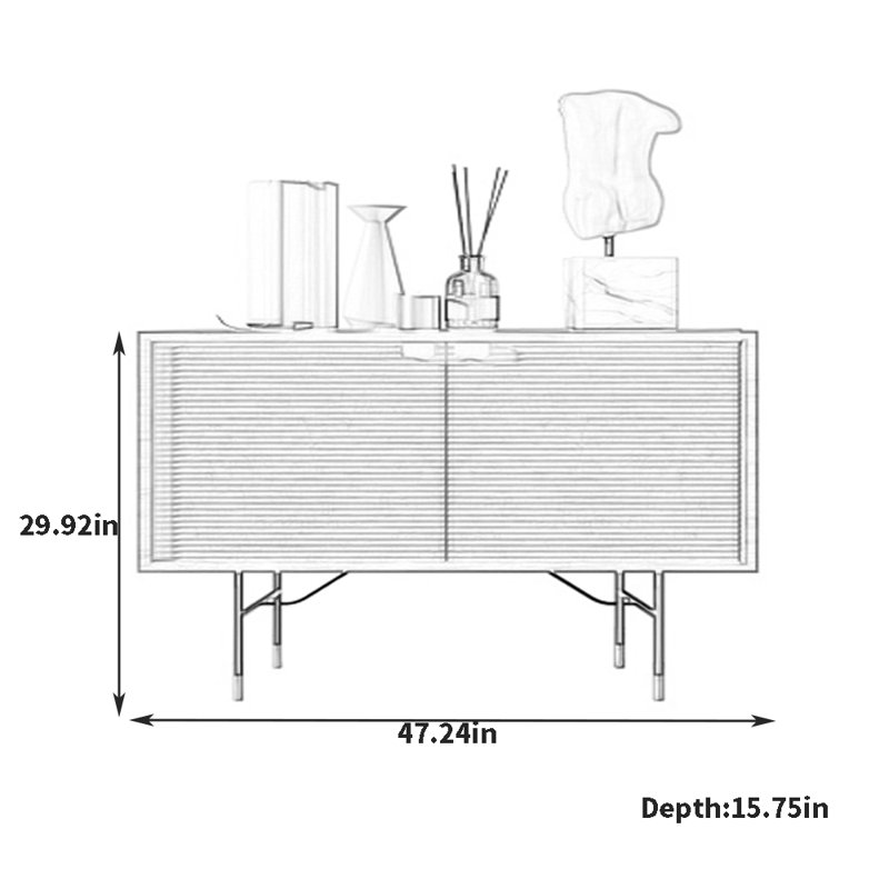 Simple High-End Sideboard, 29.92" H x 47.24" W x 15.75" D