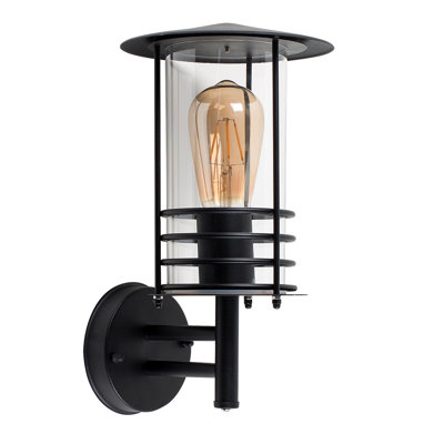 Spruce Head Black Outdoor Wall Lantern