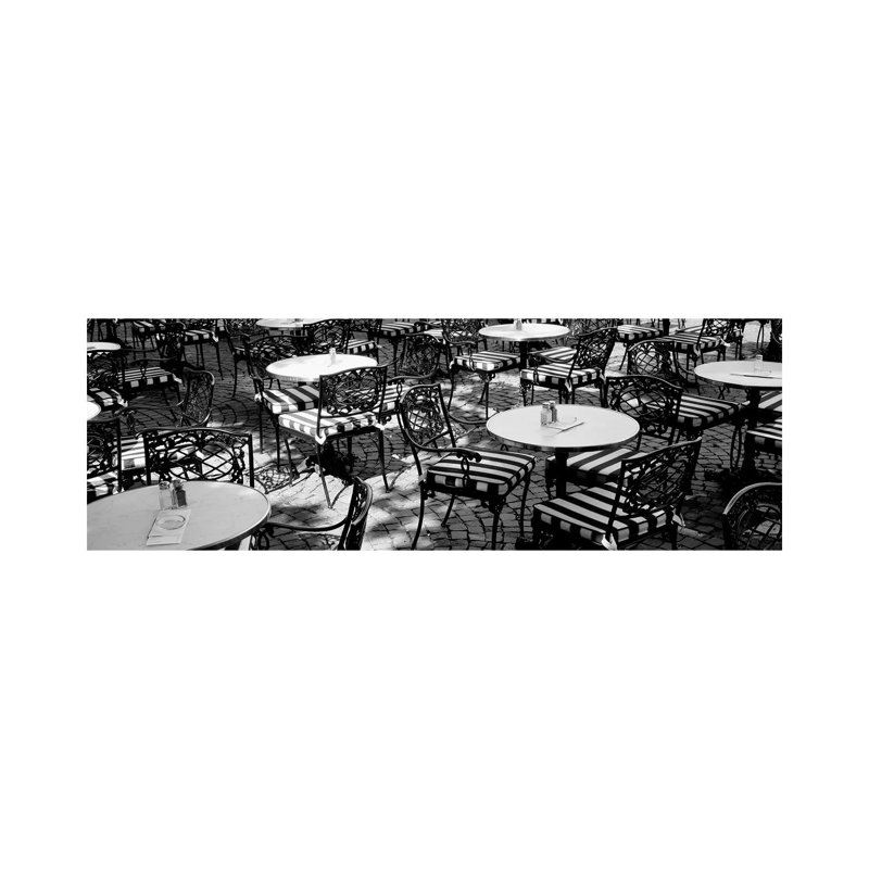 Street Cafe, Frankfurt, Germany - Wrapped Canvas Panoramic Print, 30.48 cm H x 91.44 cm W x 1.91 cm D