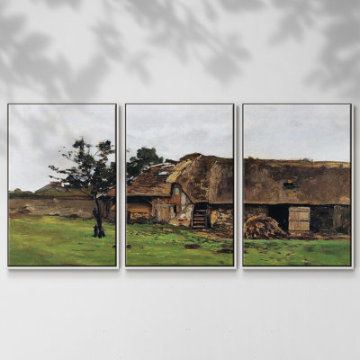 " Farm near Honfleur, 1864 " 3 Piece Art Painting