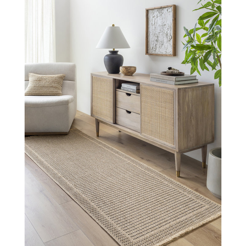 Klara Boho Jute-Look Beige Area Rug, Runner 78 x 213 cm, Striped