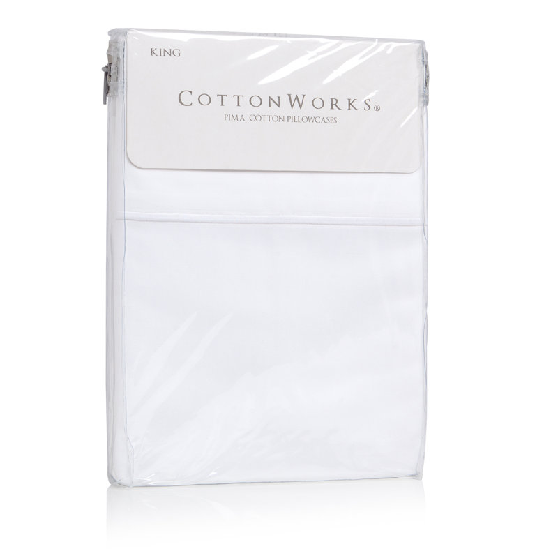  Taie d'oreiller 100% coton pima, Blanc, Très grand