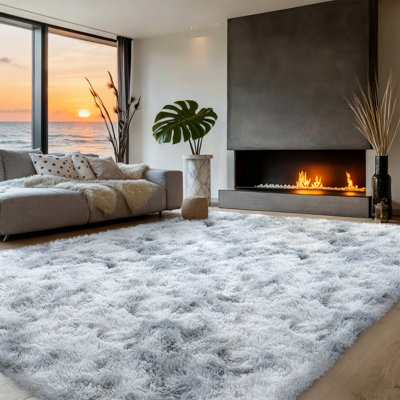 Silk-Cloud Series - Sleek Premium Velvet Area Rug, Ultra-Smooth Touch Silky Microfiber, Non-Slip & Shed-Free Minimalist Shag Rug for Bedroom
