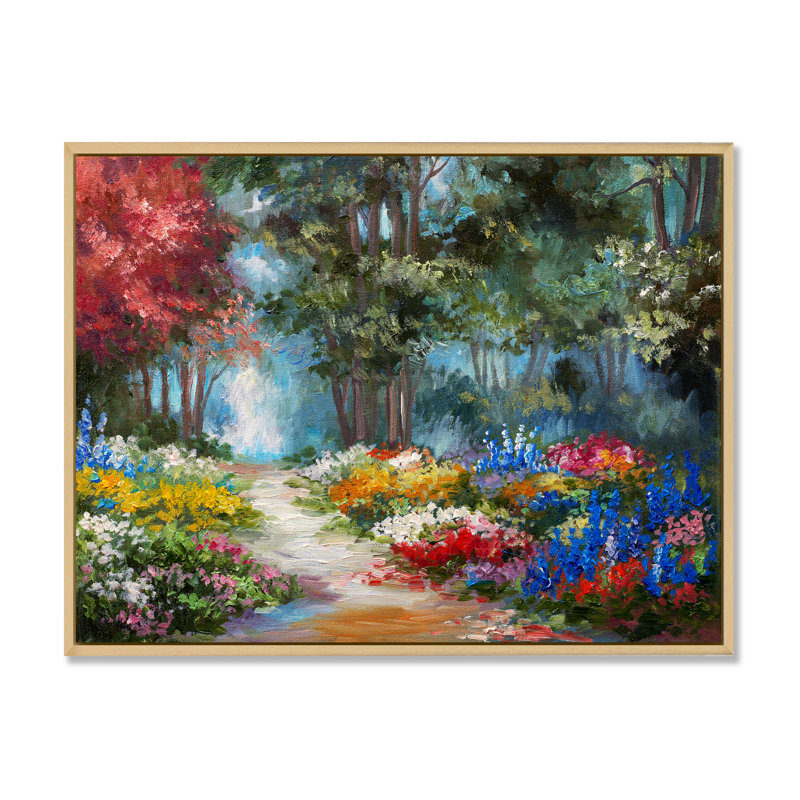 «Summer Path in Forest Landscape II», reproduction d'art sur toile, H 12 po x l 20 po x P 1 po