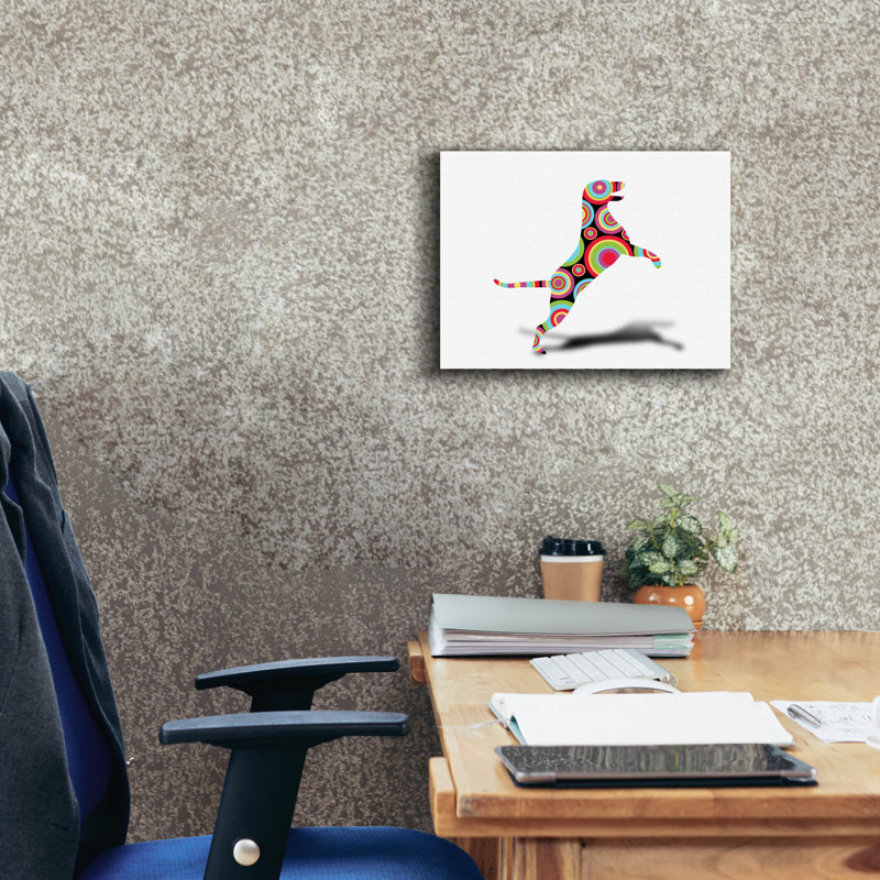 «Dog Hello» par Mark Ashkenazi, art mural sur toile, H 12 po x l 16 po x P 0,75 po