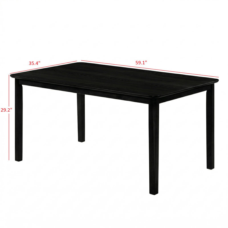 Table de salle à manger Vinita, Noir