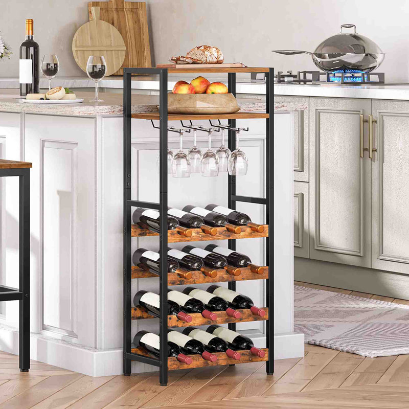 Birgid Wine Bottle Rack Rustic Brown