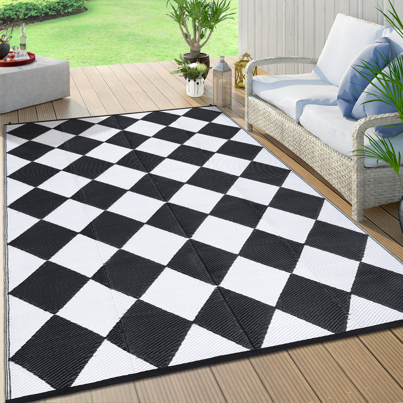 Tapis d'extérieur à paillettes en plastique Diamond Diamond, Rectangle 9 pi x 18 pi
