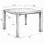 Table de salle à manger carrée 1pc avec rallonge 18 "