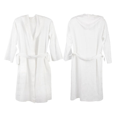 Cotton Gender Neutral Mid-Calf Bathrobe with Pockets and Hood
