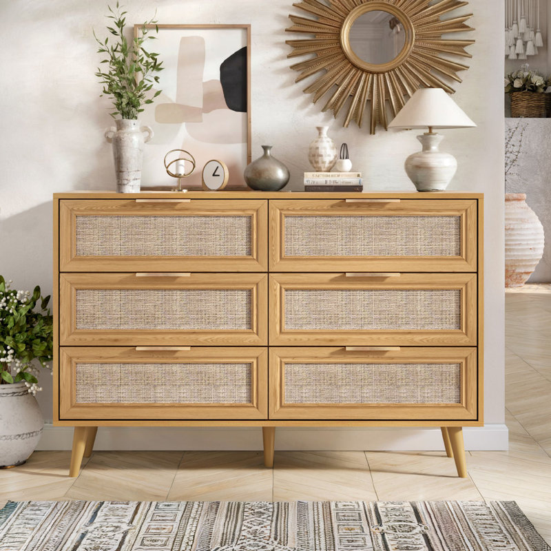 Buffet 47,2 "Rattan Buffet, Chêne