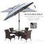 Parasol de marché extérieur gris foncé 9 pi 3 po avec manivelle et bouton-poussoir inclinable pour terrasse avec patio jumelé