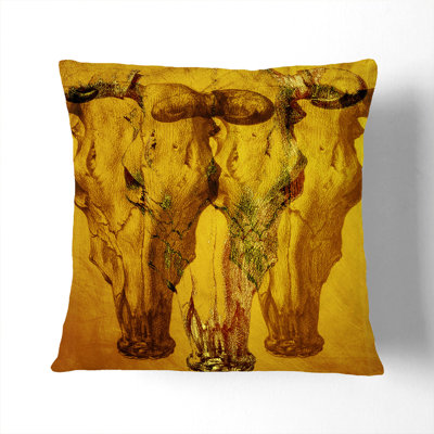 Gold Shade Of Skulls Square Throw Cushion
