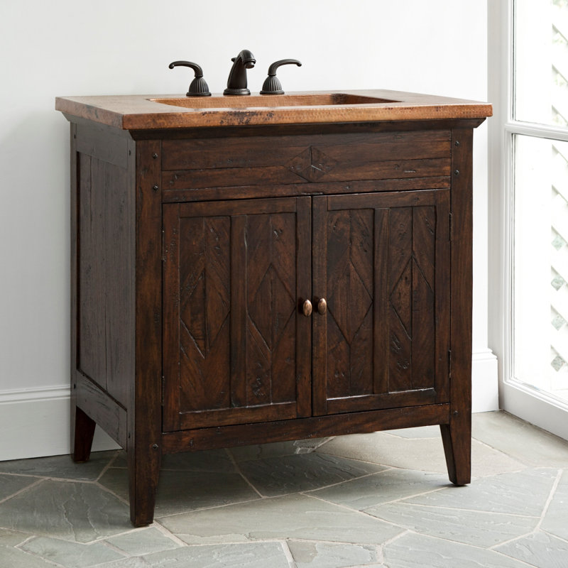 Mahogany and Copper 36'' Single Bathroom Vanity