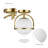 1-Light Gold Finish Flush Mount Ceiling Light with Frosted Glass Shade