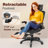 Niccoli Modern Ergonomic High-Back Mesh Home Office Chair with Flip-Up Arms, Footrest, and Wood-Grain Accents