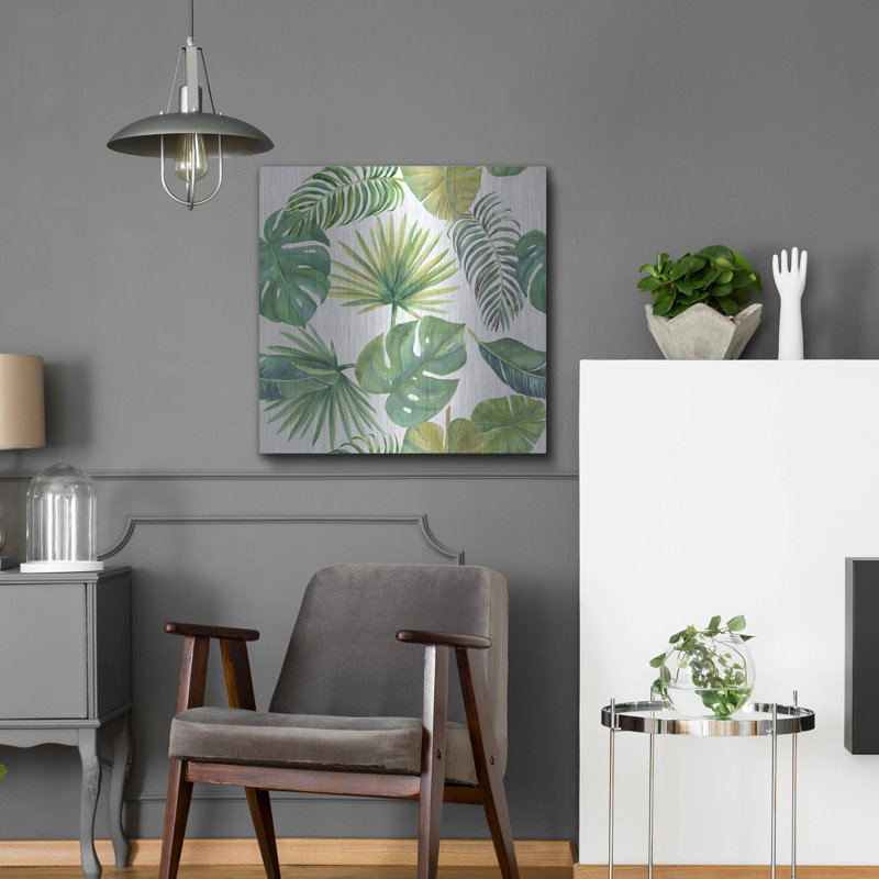 «Tropical Beauty A» par Jean Plout, art mural en métal, H 24 po x l 24 po