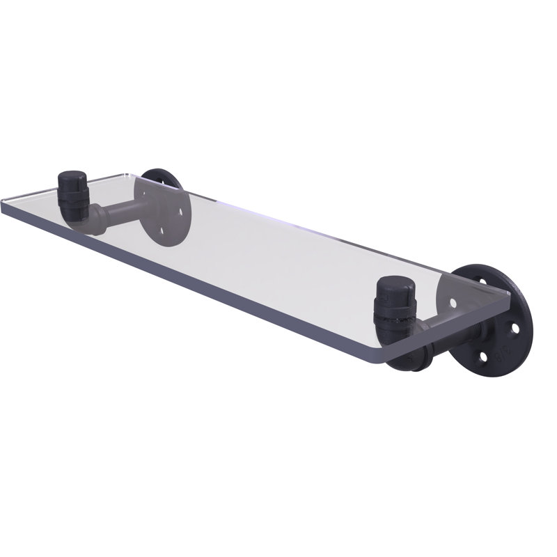 Bayer Industrial Pipe Shelves, Matte Black, 3.5" H x 16" W x 5.6" D