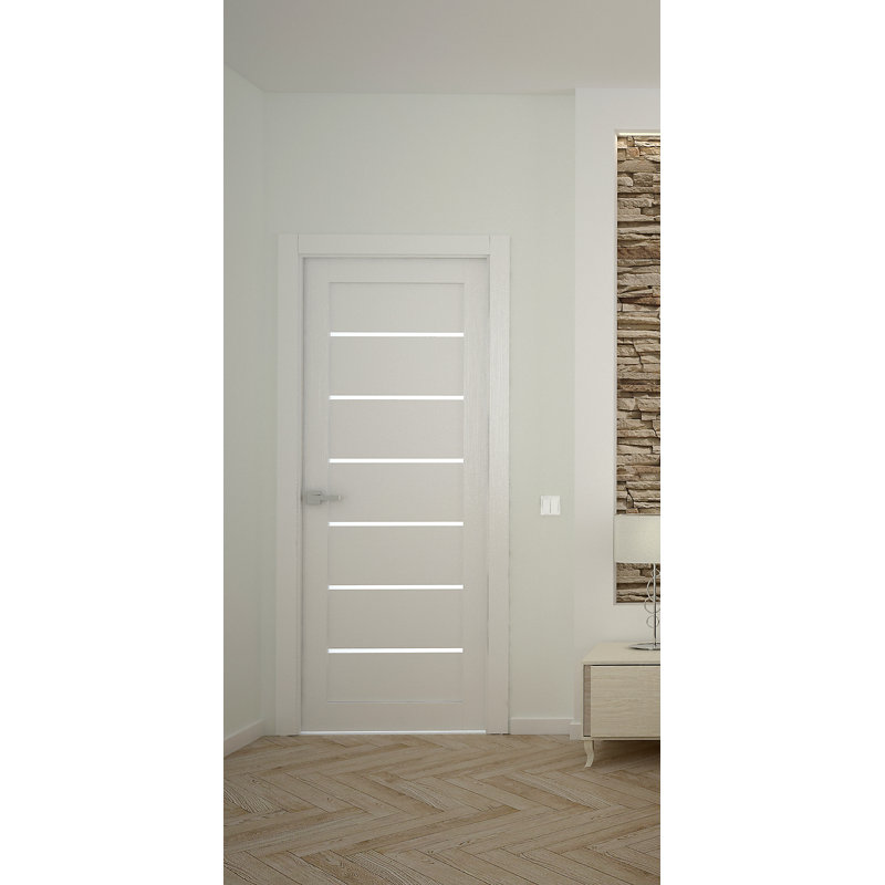 Alba White Frosted Glass Bianco Noble MDF Interior Door