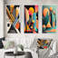 «Graphic Retro Compositions», 3 pièces sur toile-1131365422-1131365585