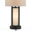 Lampes de table industrielles en métal de 61 cm (24 po) avec veilleuse et ports USB, ensemble de 2