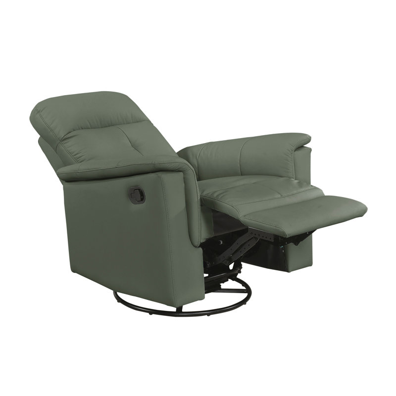 Fauteuil inclinable et pivotant en cuir, Vert