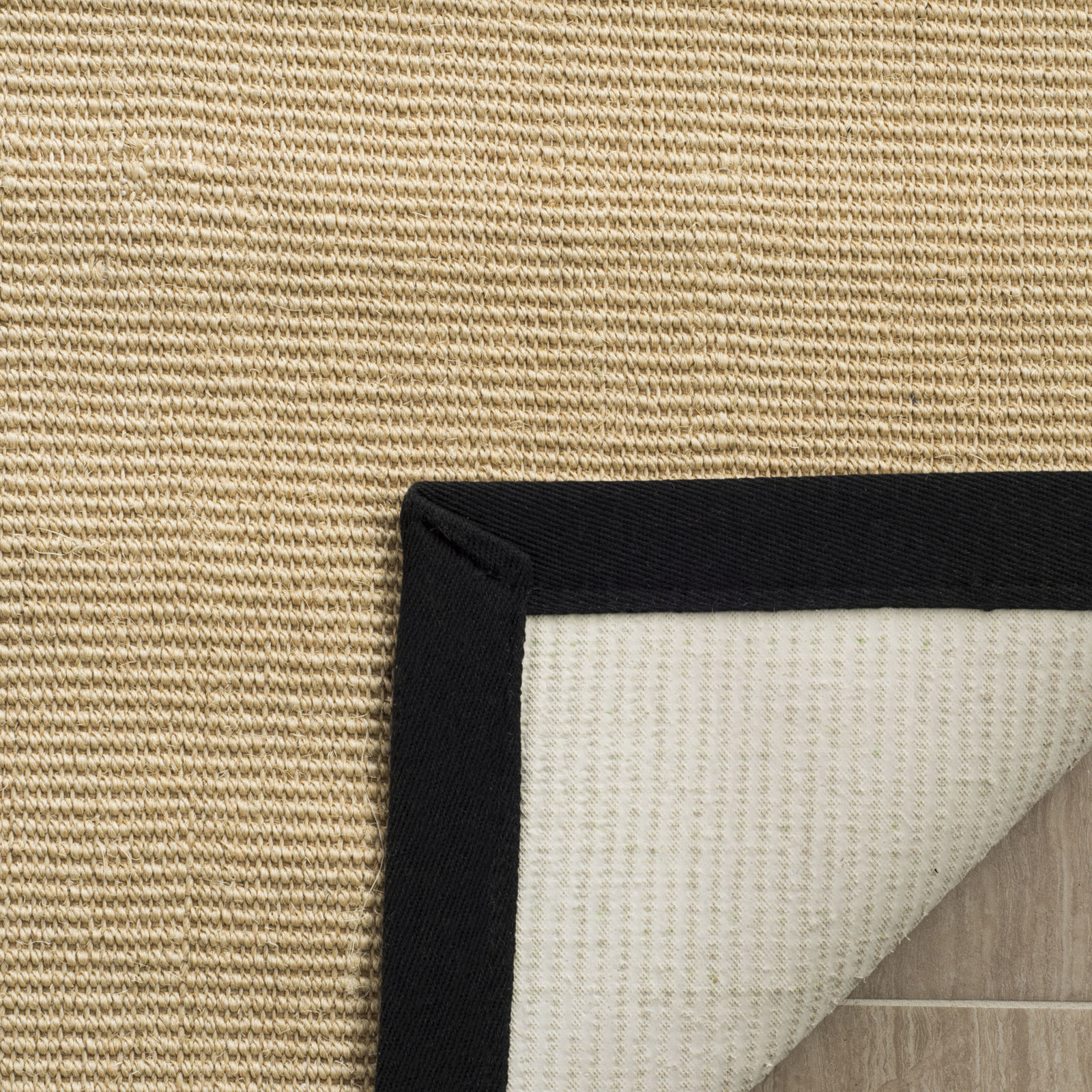 Maize Black Jute Rug, Rectangle 4' x 6'