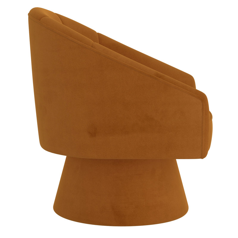 Fauteuil d'appoint moderne en velours, Velours havane