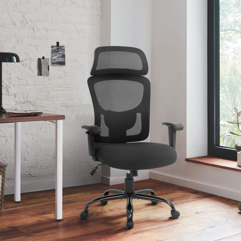 Black Ergonomic Big and Tall Mesh Office Chair with Lumbar Support