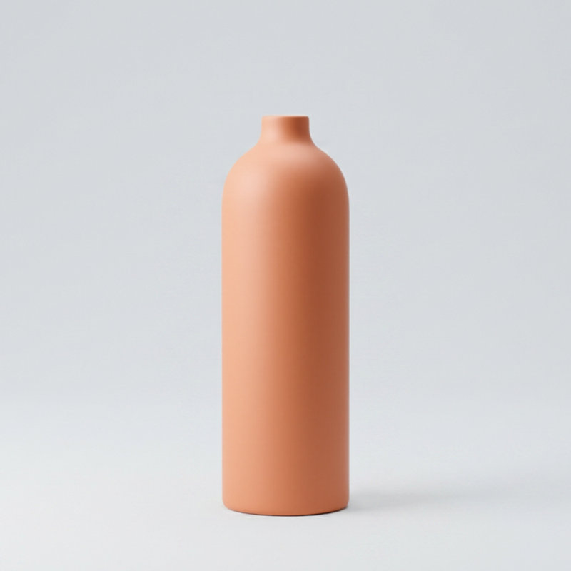Marlow 11" Tall Handmade Terracotta Ceramic Vase, 11" H x 3.5" W x 3.5" D, Terracotta