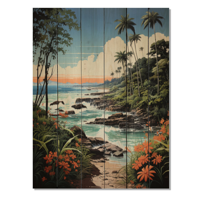 Coastaltropical Tropical Paradise I sur impression sur bois, H 20 po x l 10 po x P 0,78 po
