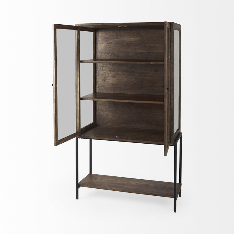 Arelius Curio Cabinet, Medium Brown