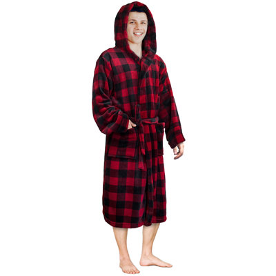 Speier Polyester Fleece Boy / Man+ Mid-Calf Bathrobe with Pockets and Hood for Kids
