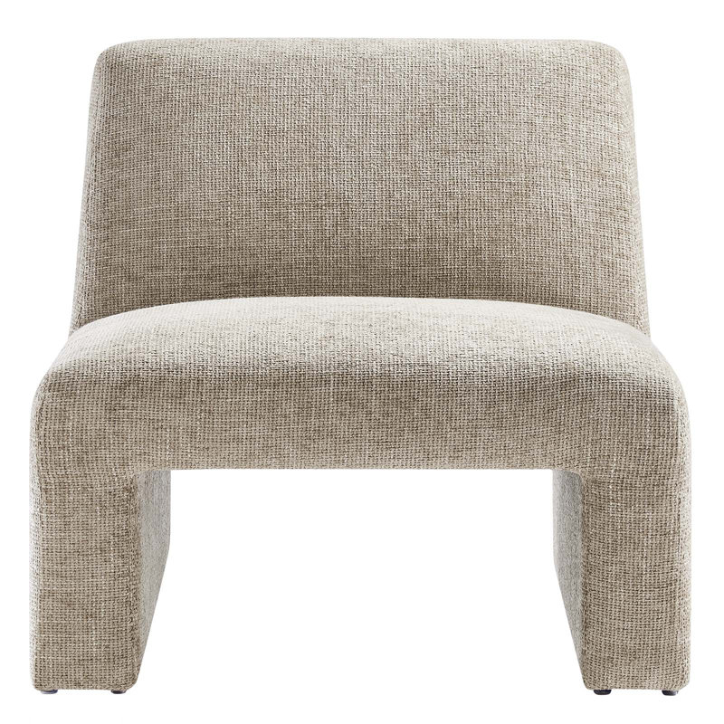 Modway Amita Chenille Upholstered Accent Chair, Khaki Chenille