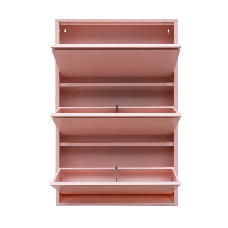 Cathelene 6 Pair Shoe Storage Cabinet, Pink
