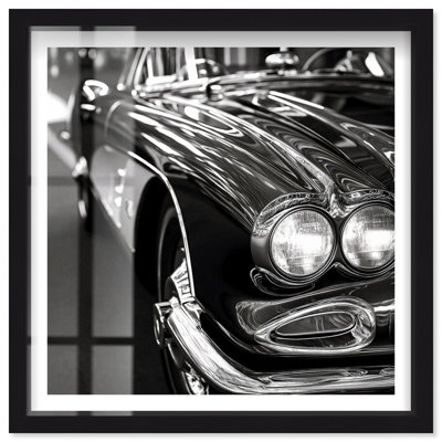 Classic's Glint II BW Shadowbox Print Glam Wall Decor by Notoriart, Black Frame, 40 x 40
