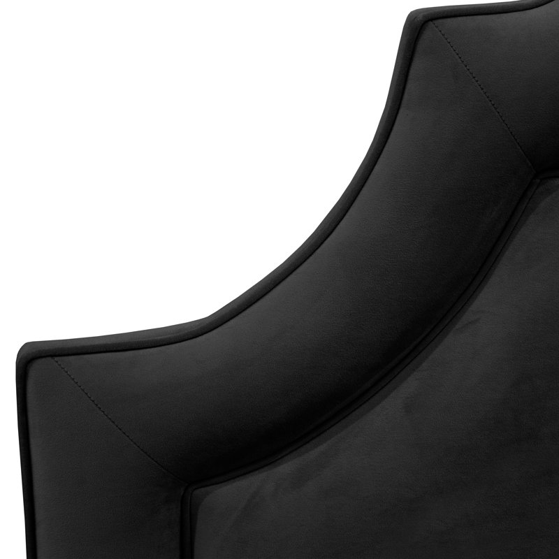 Melodie Upholstered Standard Bed, Queen, Classic Black Performance Velvet