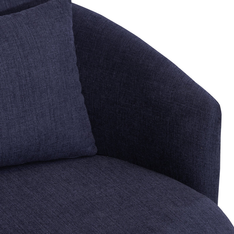 Merceda Upholstered Swivel Cuddler Chair, Navy