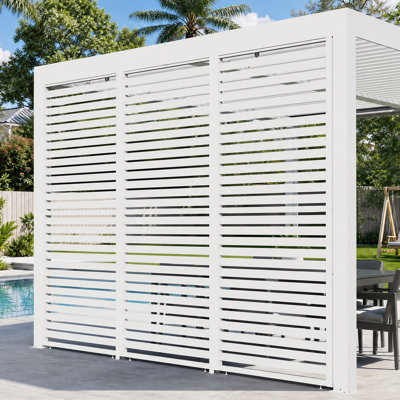 Aurora 10 pi. Panneau mural d'intimité universel pour pergola à persiennes, accessoires en acier galvanisé, écrans de pergola modulaires à installation facile