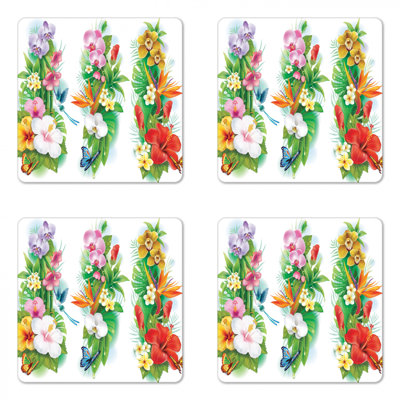 Sous-verre à fleur aquarelle